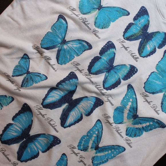 NWOT Glitter Butterfly Shirt - Picture 5 of 8